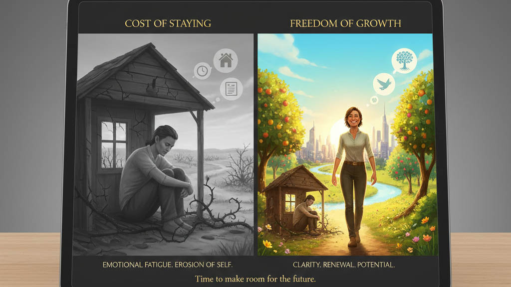 Growth is often celebrated but what we talk about less is the discomfort that comes with it. Outgrowing a place, a relationship, a role or even a version of yourself is rarely dramatic.